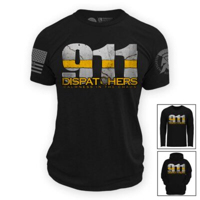 Dispatcher Calmness in the Chaos tee shirt mockup from Relentless Defender Apparel