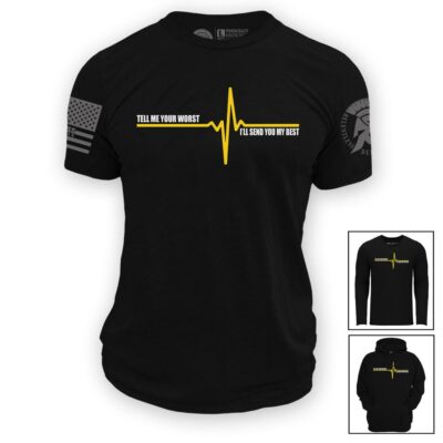Send You My Best - Dispatcher Tee Shirt mockup from Relentless Defender Apparel