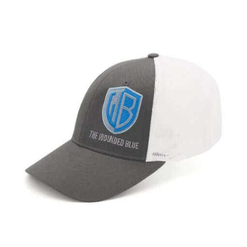 wounded blue white grey mesh hats