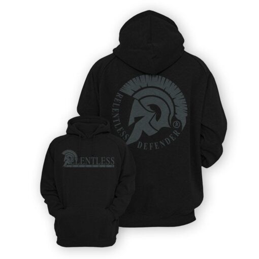 RelentlessLogo GreenInKHoodie Mockup copy