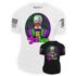 JoeKer Tee Shirt Mockup showing Joe Biden Clown Joker Art Design on a Black and White Tee Shirt | from Relentless Defender Apparel